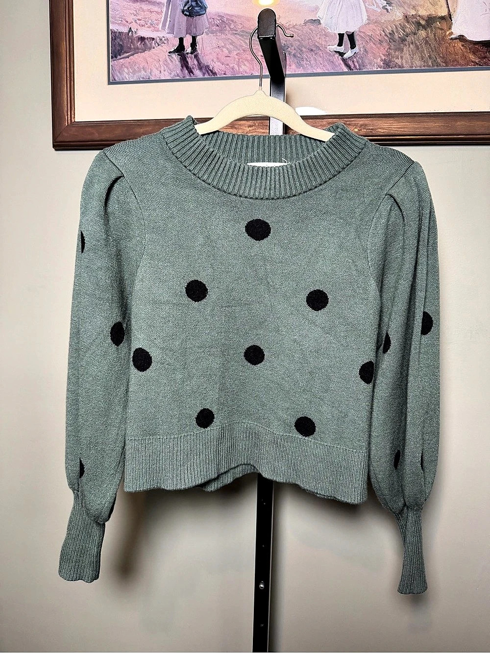 Workshop Polka Dot Crew Neck Sweater S/P